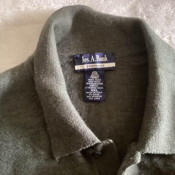 Jos.A.Bank MENS 100% Merino Wool Sweater, XXL, From Italy, Hunter Green, - Picture 1 of 7